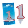 Clearance Vela con Borde Rojo 1 Artículos De Fiesta Y Regalos