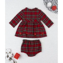 Vestido niña tartán rojo con culotte a juego*Prenatal New