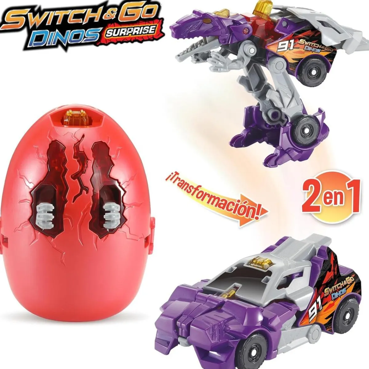 - Huevo Dino Switch&Go Transformables (Varios modelos) ㅤ Coleccionables Y Mini Mundos