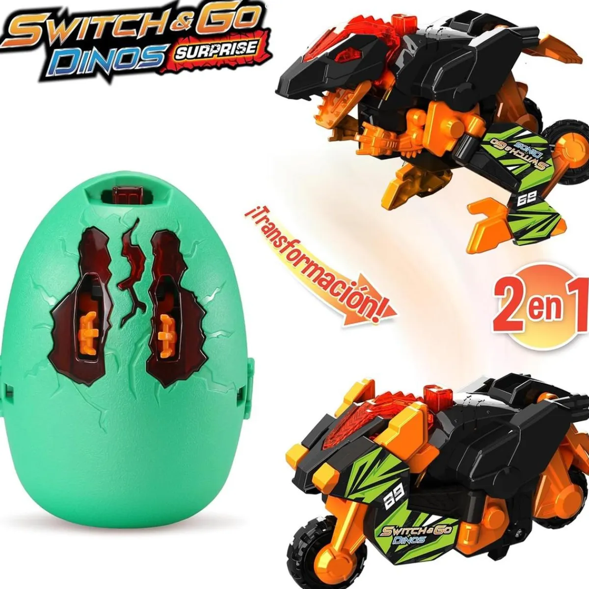 - Huevo Dino Switch&Go Transformables (Varios modelos) ㅤ Coleccionables Y Mini Mundos
