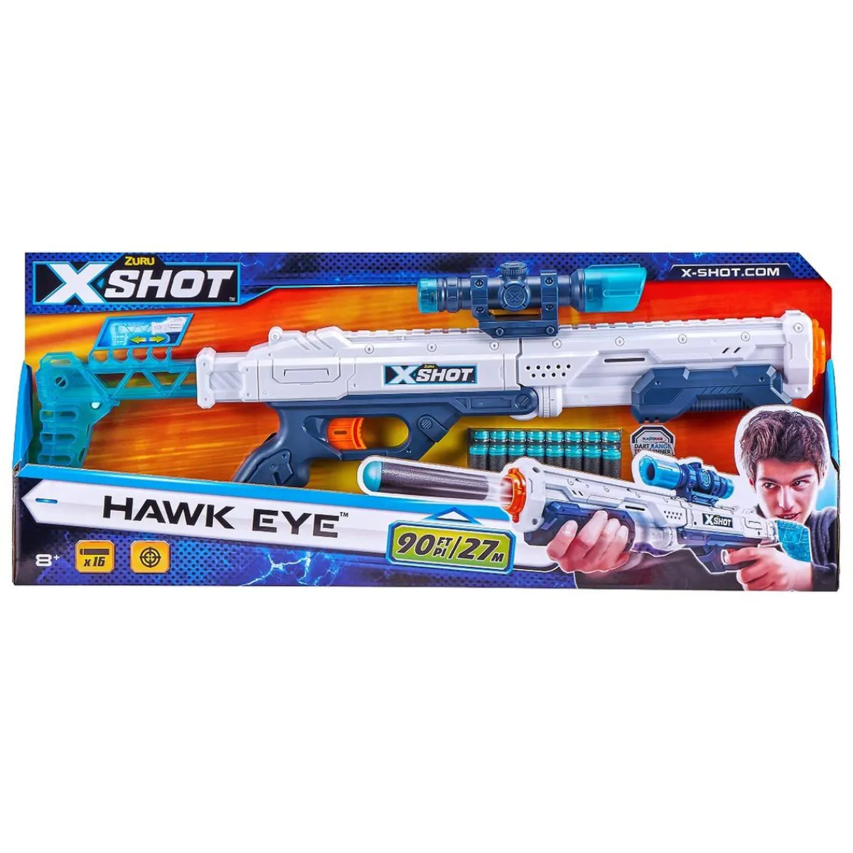 Best X-Shot -Hawk Eye con 16 dardos Nerf Y Blasters